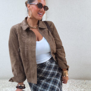 Bombers suede marron- Nancy
