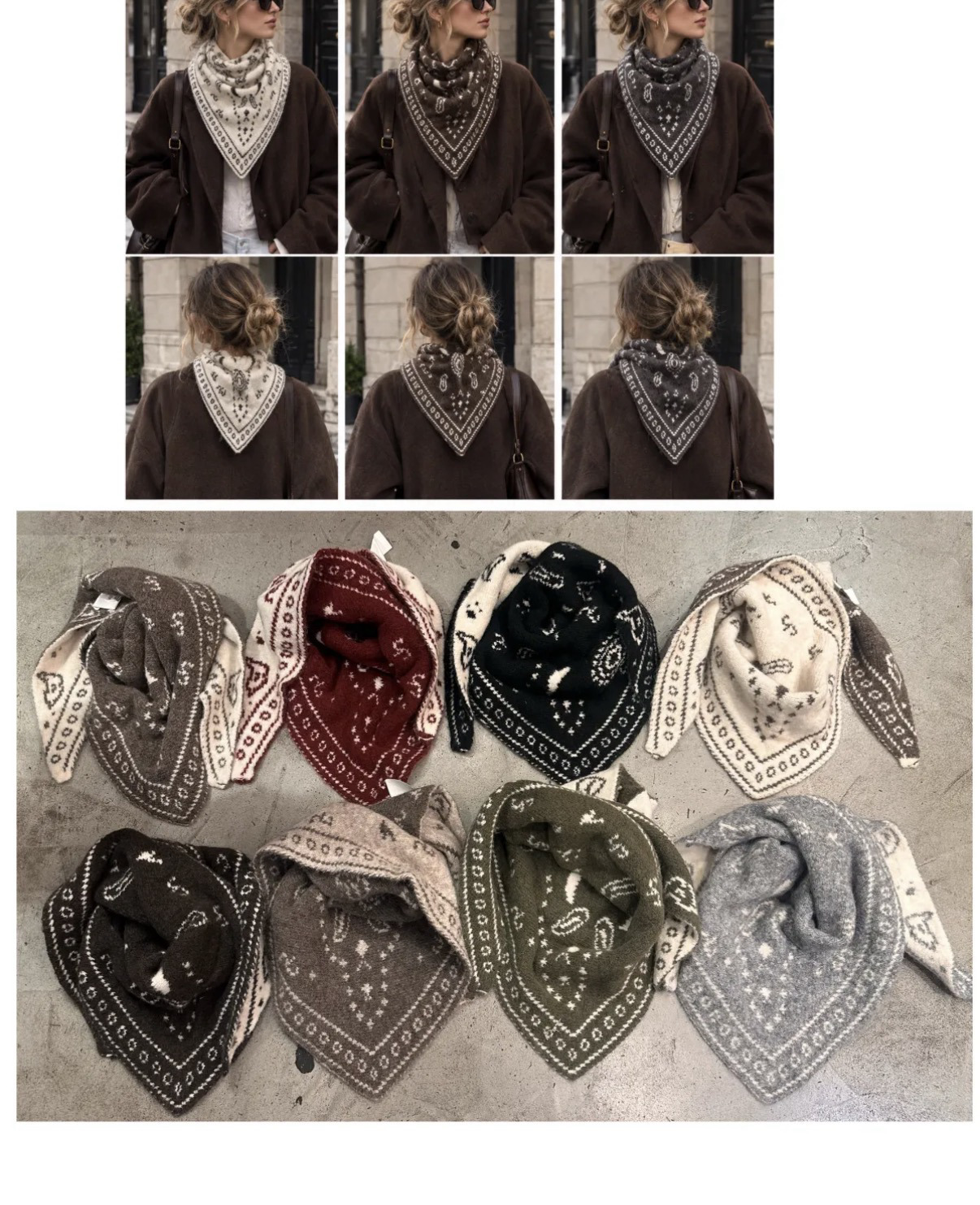 Triangle imprimé bandana en maille – Image 2